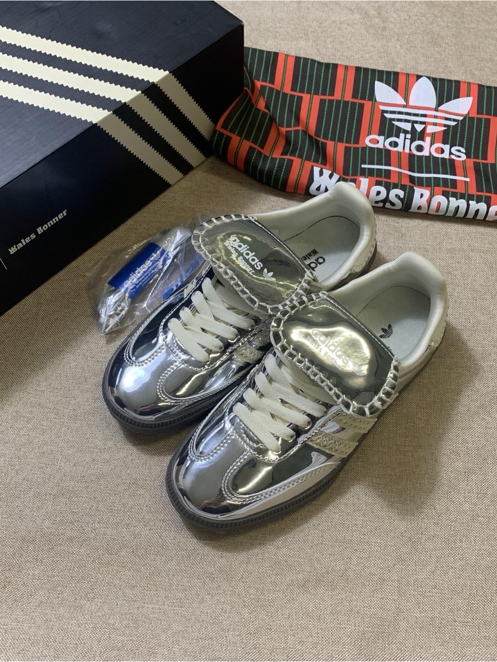 Adidas Samba x Wales Bonner Low Silver Metallic Sneakers